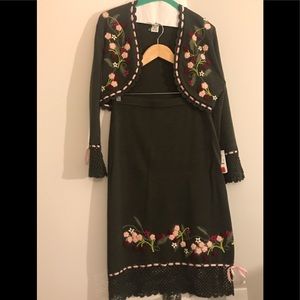 Teri Jon knit skirt and bolero set